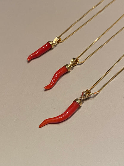 Collana con Corno di Corallo Naturale