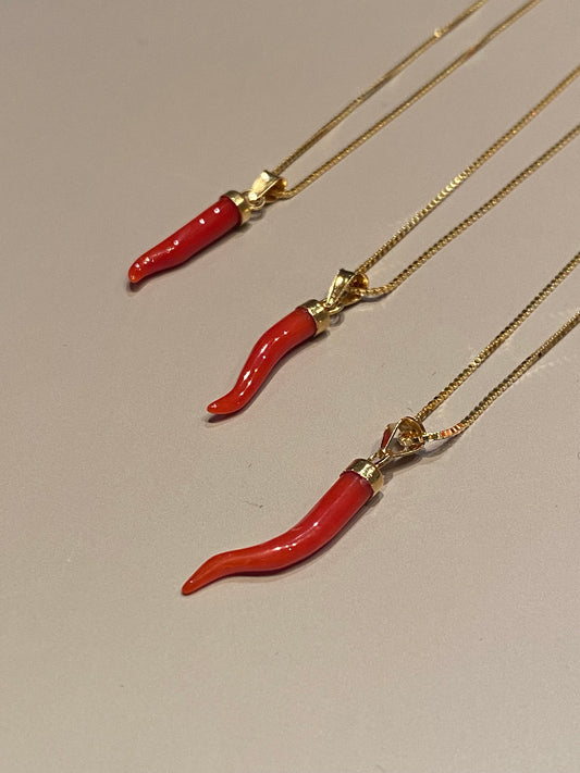 Collana con Corno di Corallo Naturale
