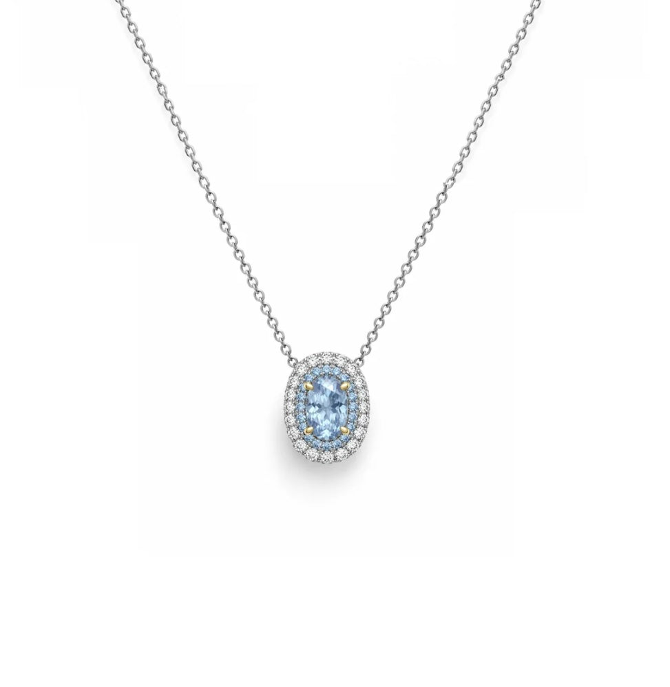 Collana Carezza Marina in argento 925 e Swarovski, dettaglio ravvicinato - Zumpano Gioielli