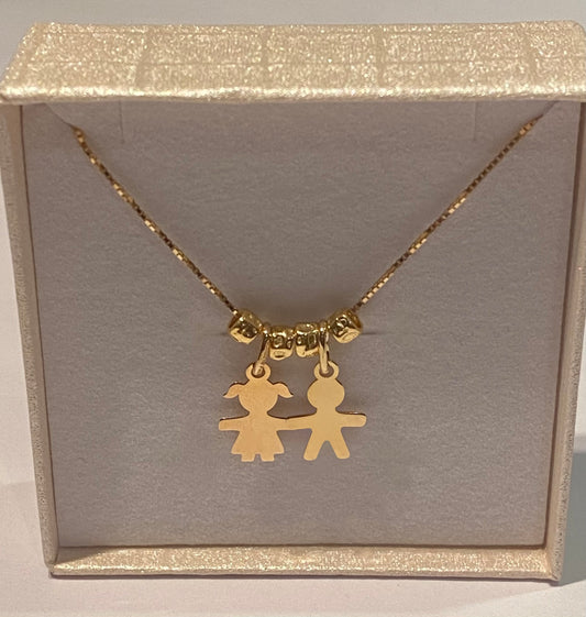 Collana Bimba e Bimbo con Pepite
