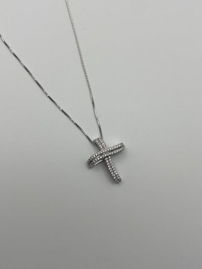 Collana Croce in Argento e Zirconi