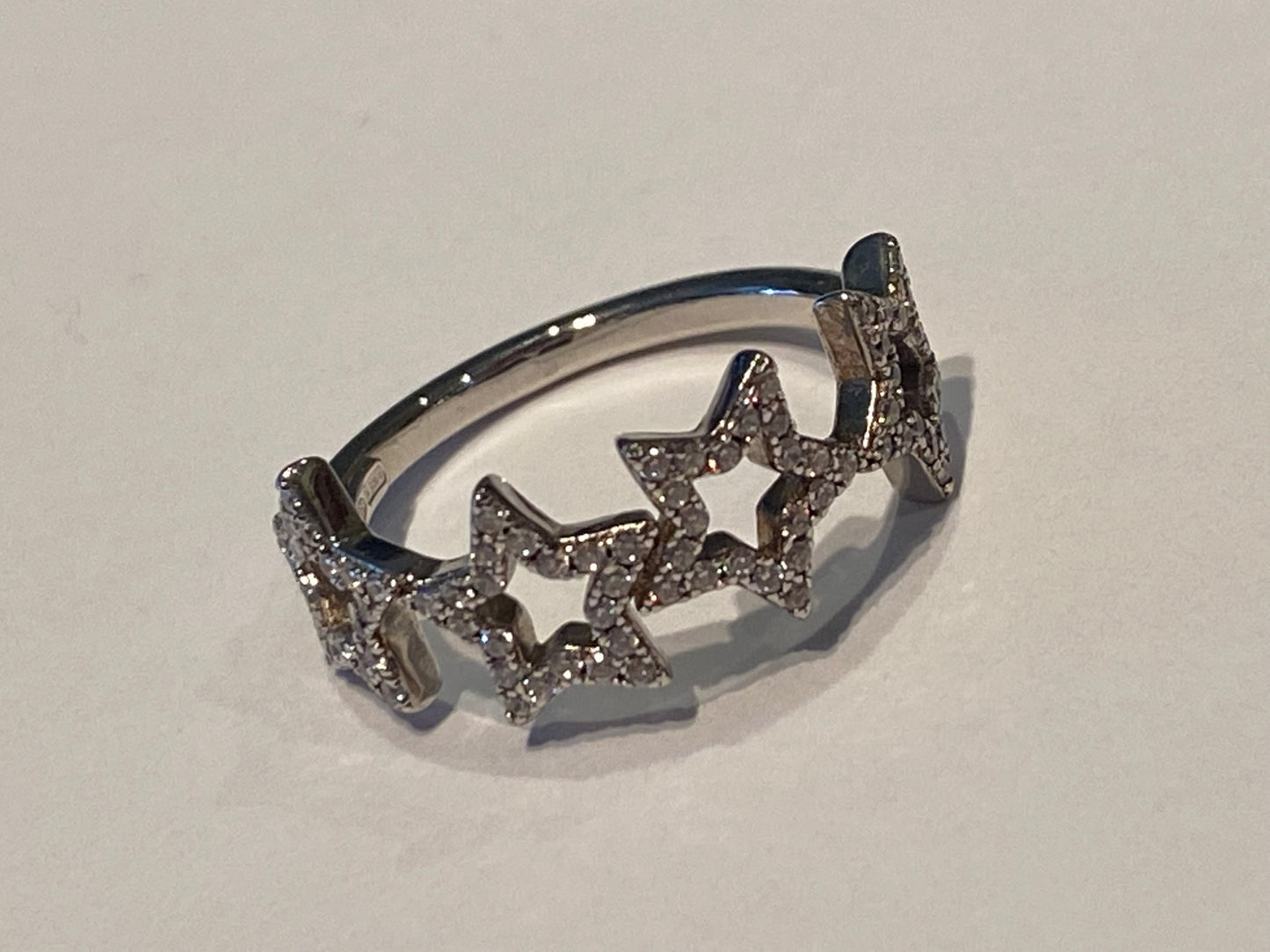 Anello Stelle in Argento con Zirconi