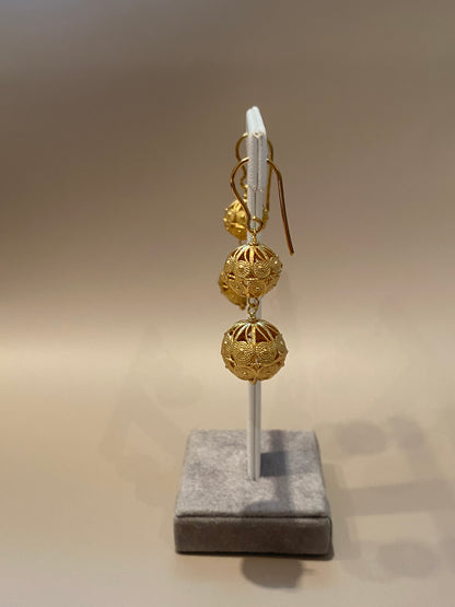 Orecchini Sunnacca Chicchi In Filigrana Argento Dorato