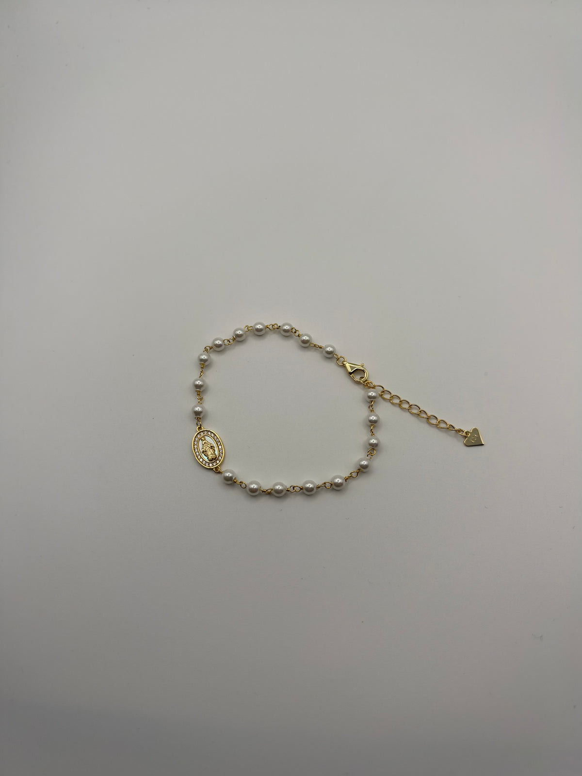 Bracciale Madonna Madreperla in argento 925 dorato e Swarovski 1 - Zumpano Gioielli