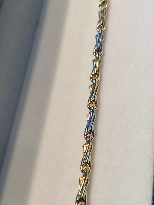 Bracciale Uomo Oro Giallo e Bianco 18K