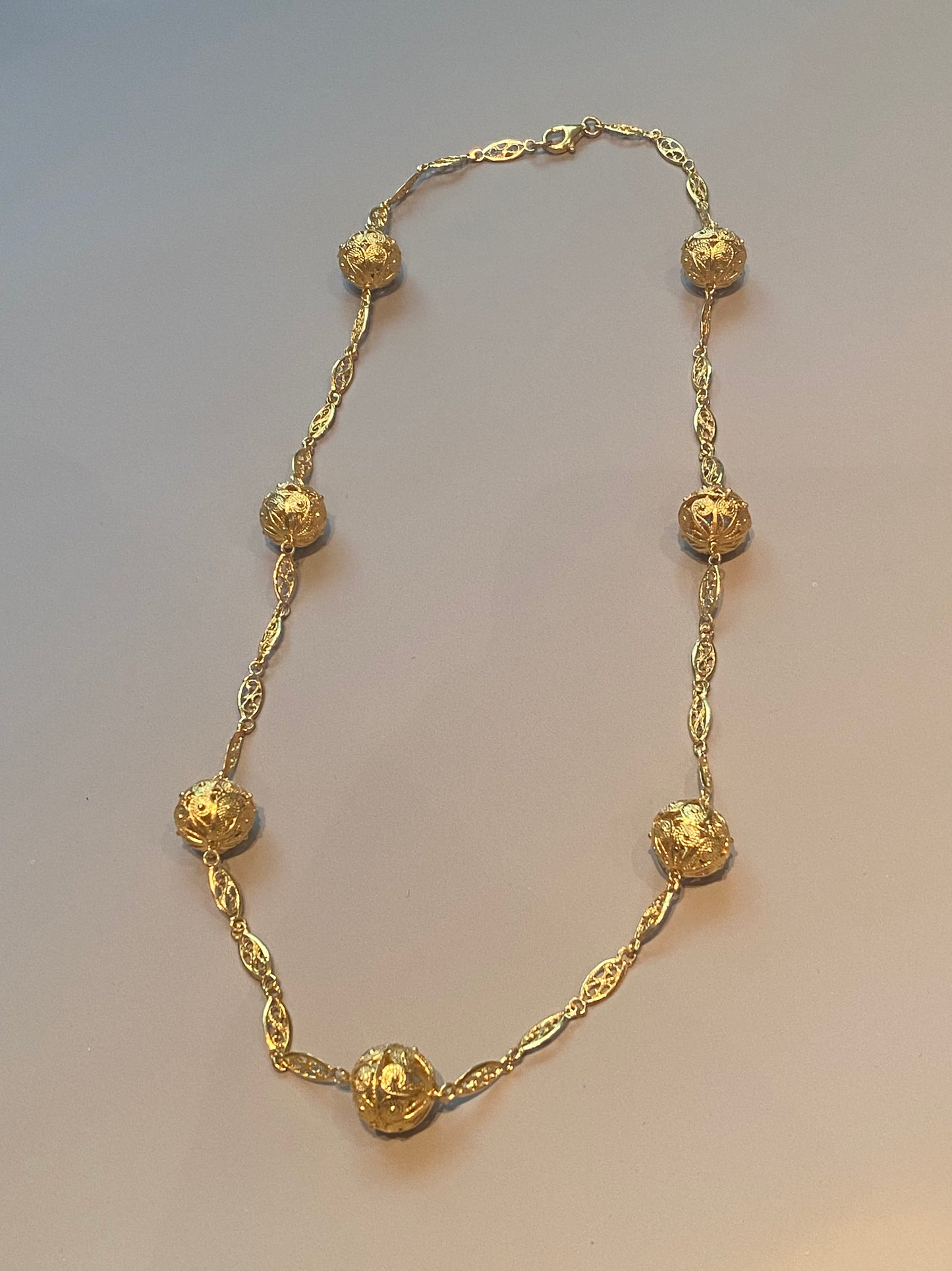 Collana Filigrana in Argento Dorato