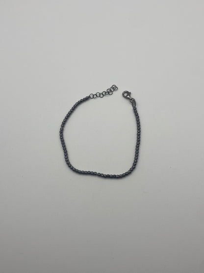 Bracciale Sfere Diamantate Argento Nero al Palladio