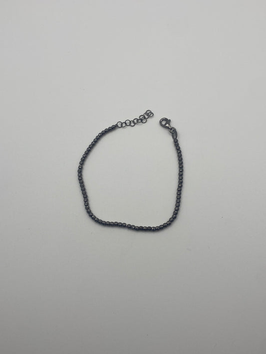 Bracciale Sfere Diamantate Argento Nero al Palladio