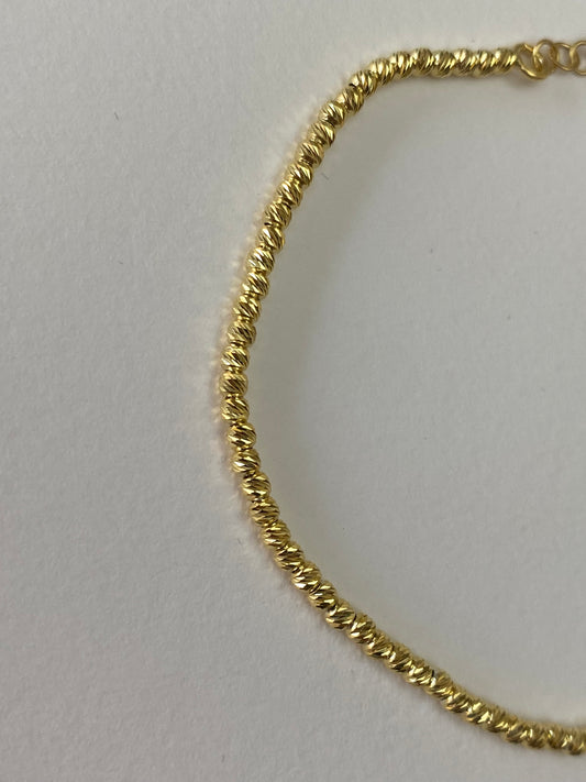 Bracciale Dorato Sfere Diamantate Piccole
