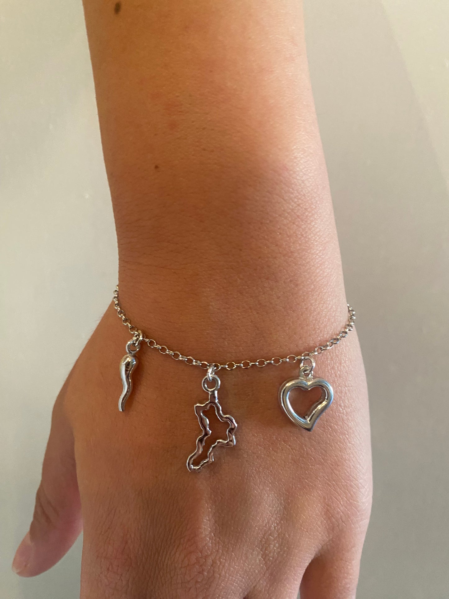 Bracciale Calabria Traforato Cuore e  Cornetto