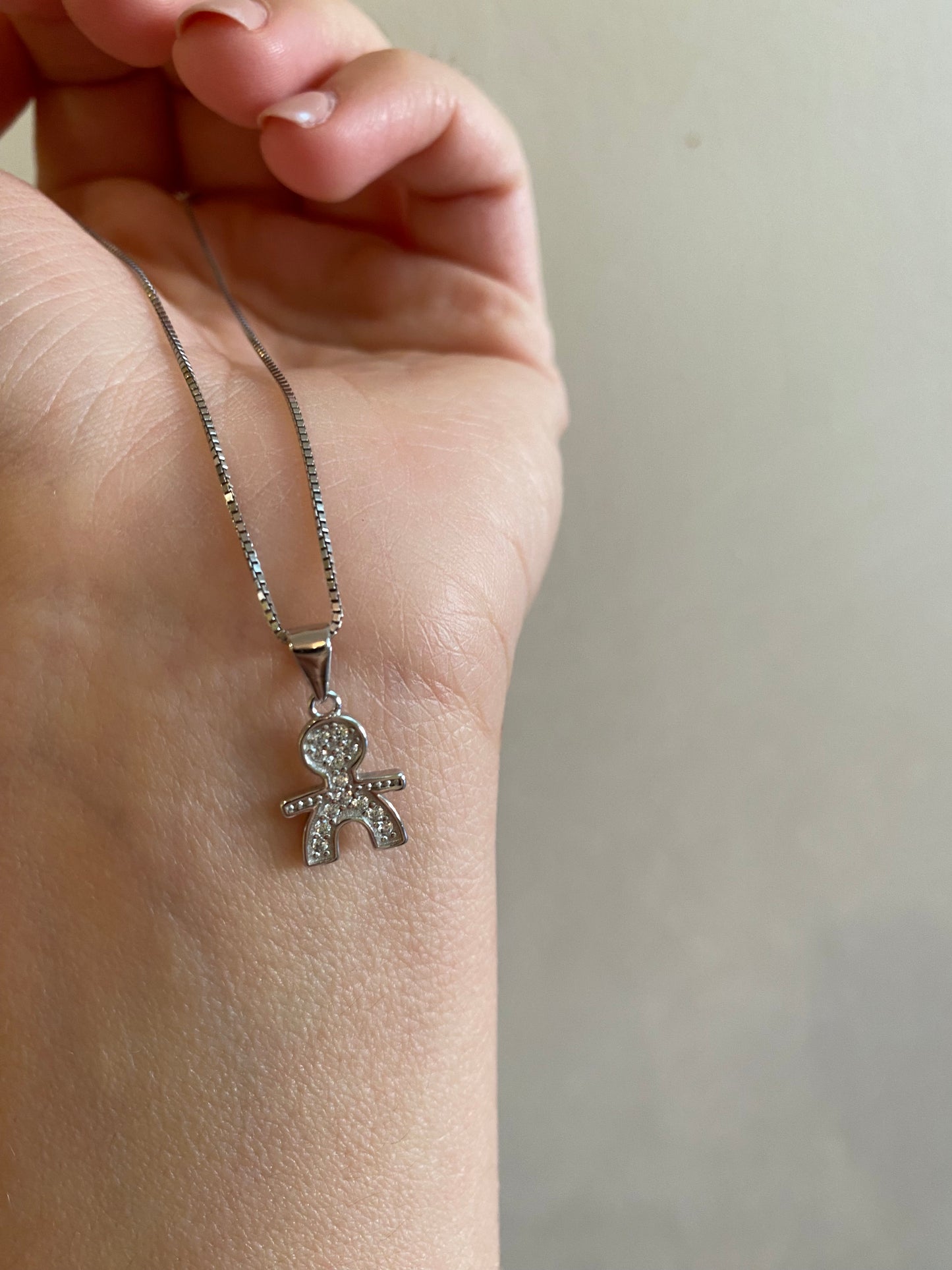 Collana ciondolo Bimbo in Argento con Zirconi