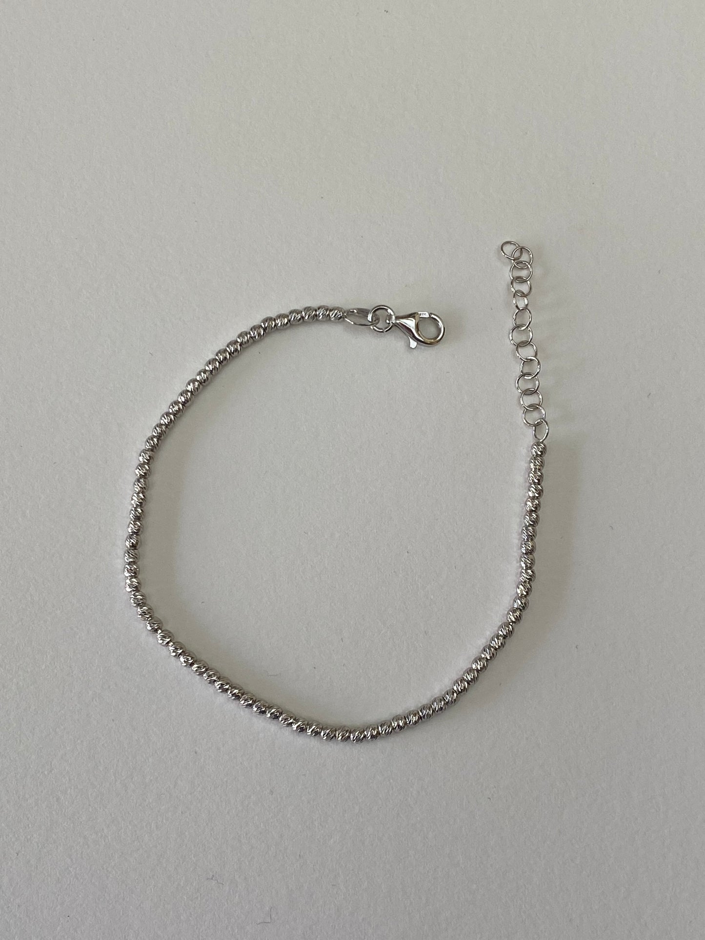 Bracciale Argento Sfere Diamantate Piccole