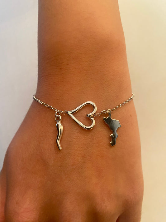 Bracciale Calabria Cuore traforato