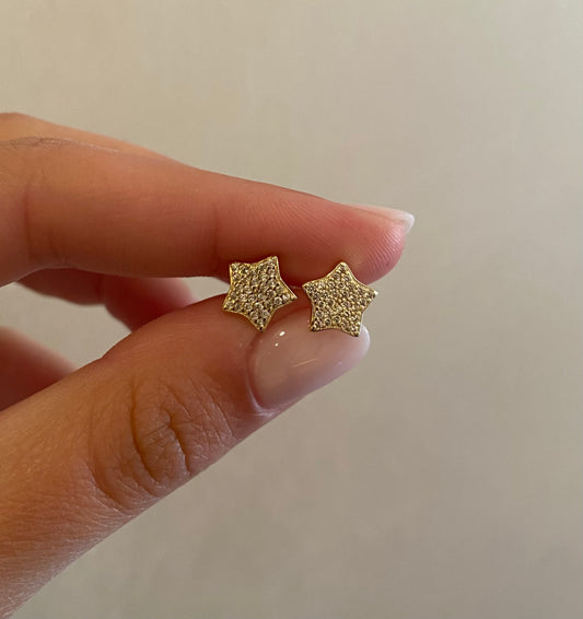 Orecchini Stelle Luminose Argento Dorato