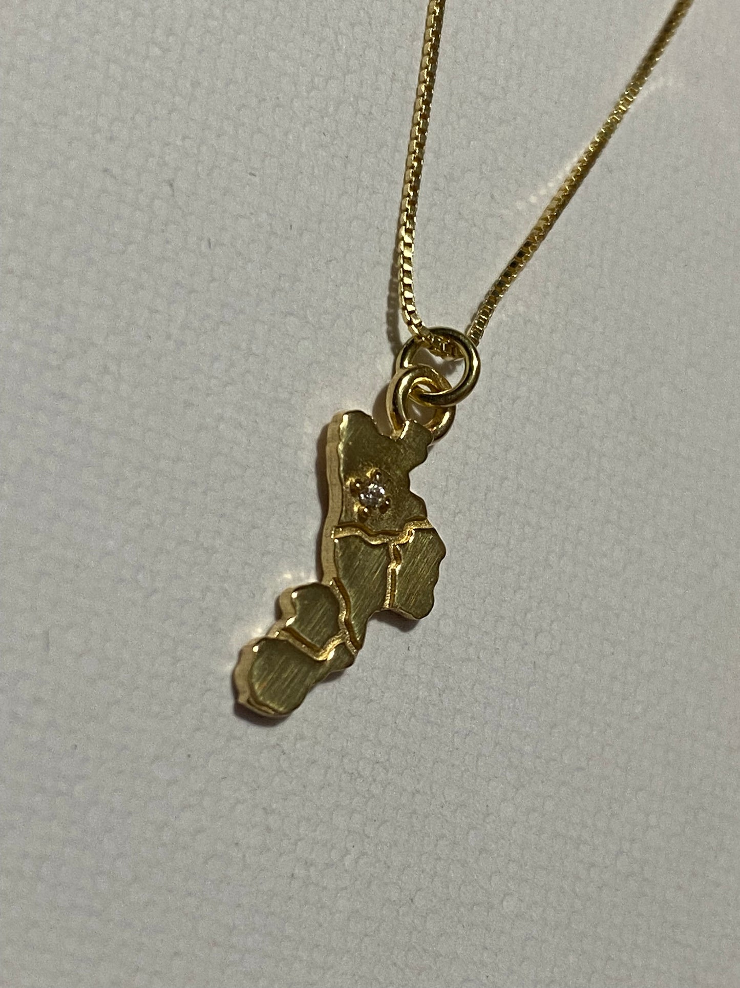 Collana Calabria in Argento dorato con Zircone su Cosenza