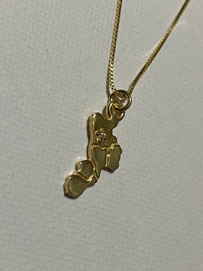 Collana Calabria in Argento dorato con Zircone su Cosenza