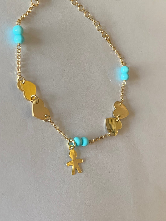 Bracciale con Bimbo Argento Dorato