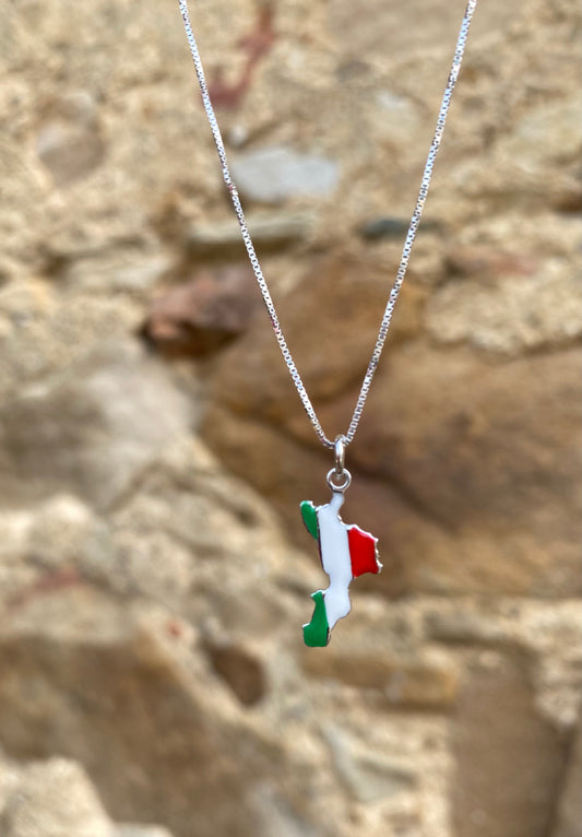 Collana Calabria Bandiera Italiana-In Argento
