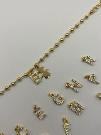 Bracciale Bimba con Iniziale-In argento Dorato