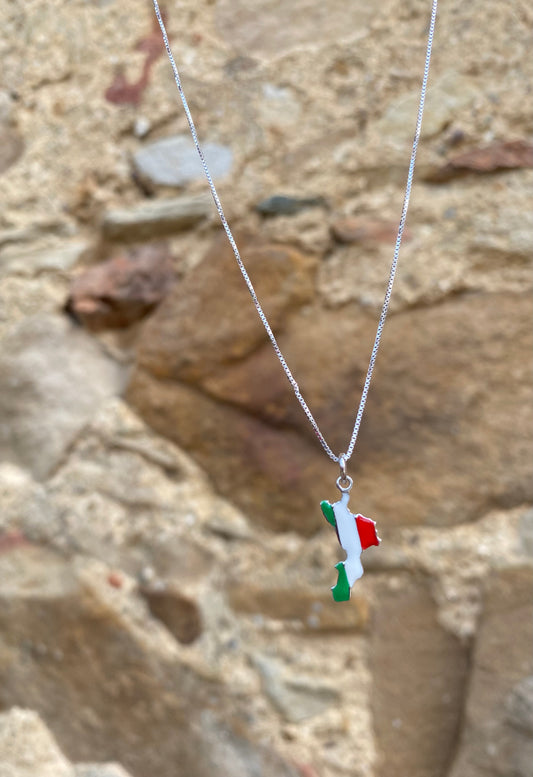 Collana Calabria Bandiera Italiana-In Argento