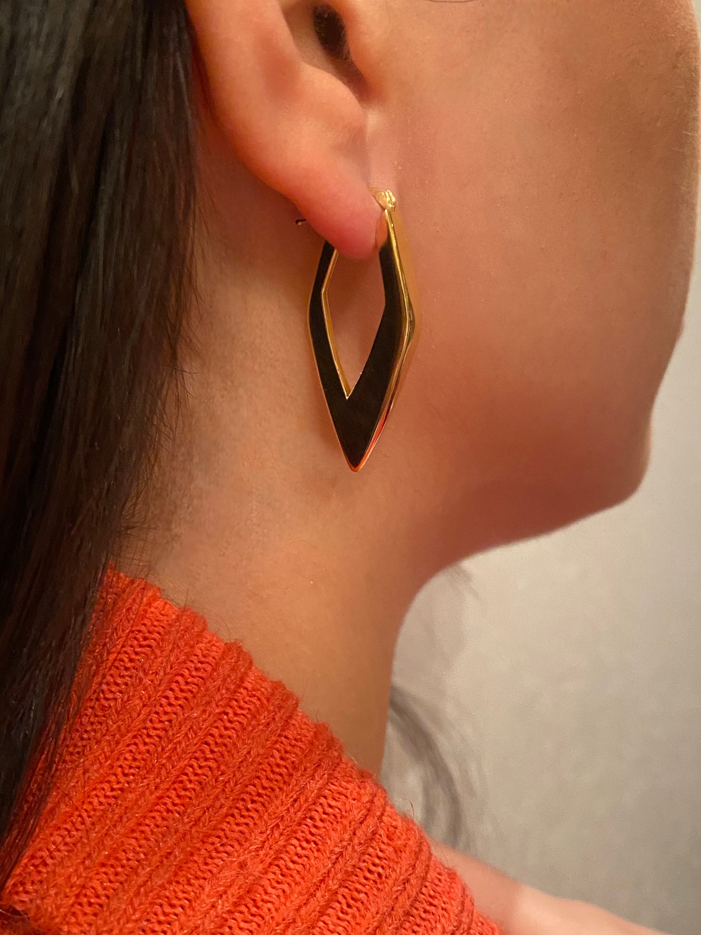 Orecchini Rombo Argento Dorato