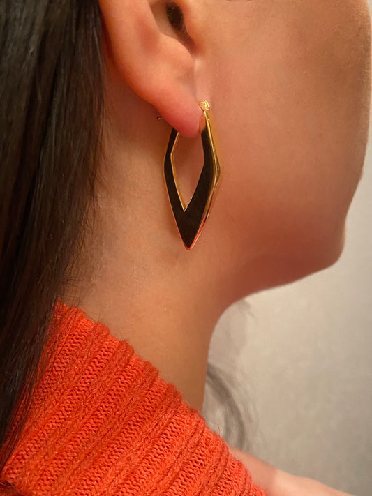 Orecchini Rombo Argento Dorato