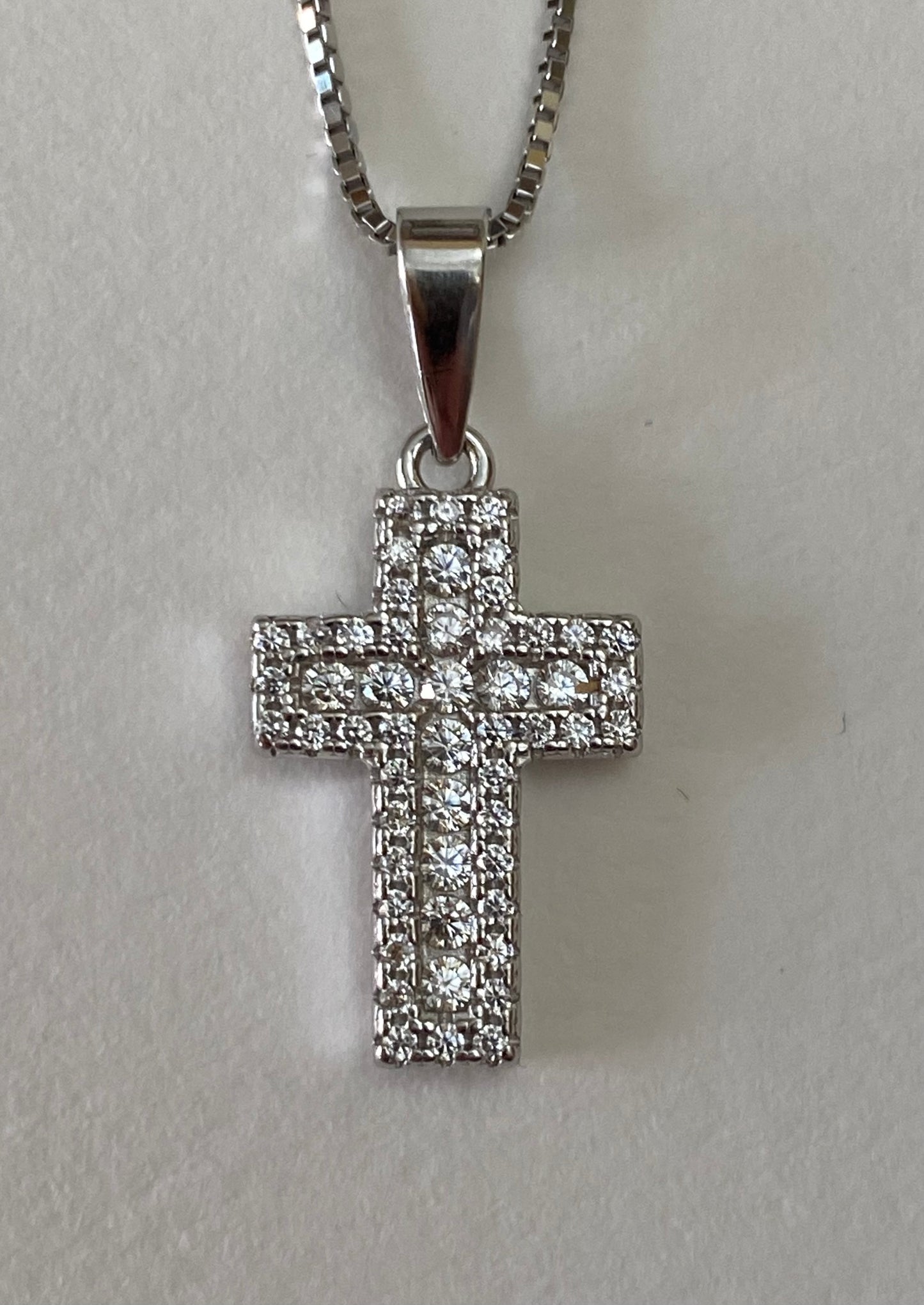 Collana Croce Pavè Argento