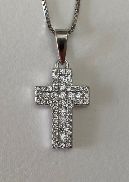 Collana Croce Pavè Argento