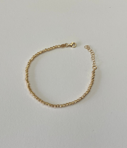 Bracciale Dorato Sfere Diamantate Medie