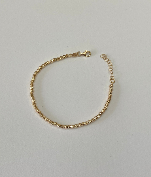 Bracciale Dorato Sfere Diamantate Medie