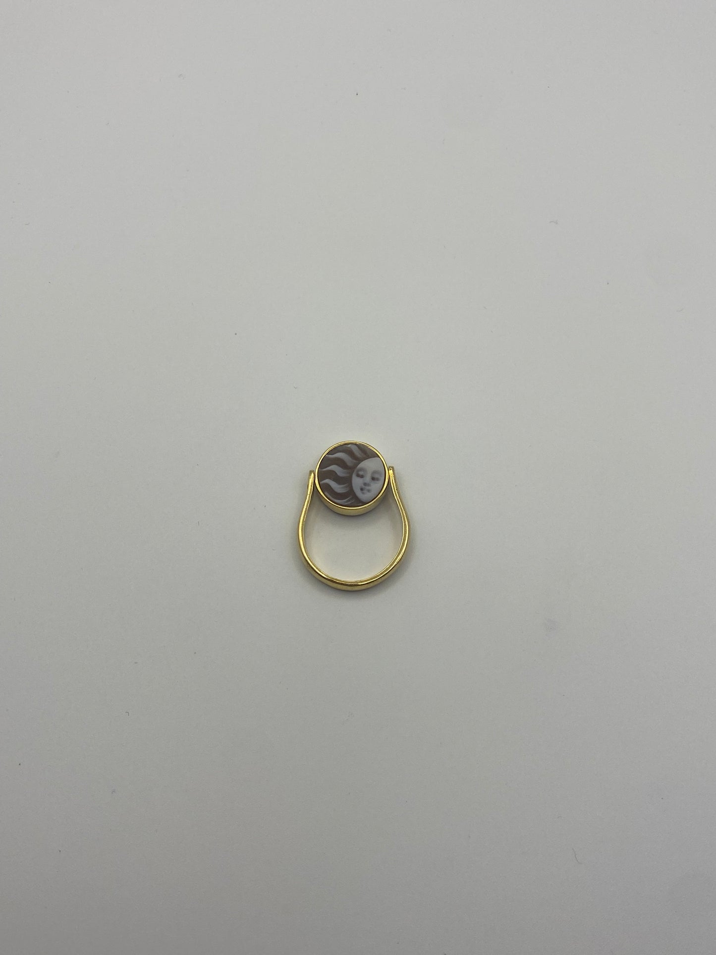 Anello Reverse Sole Luna-In Argento Dorato