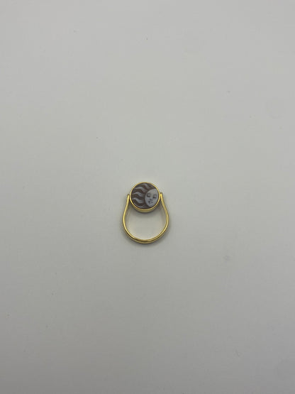 Anello Reverse Sole Luna-In Argento Dorato