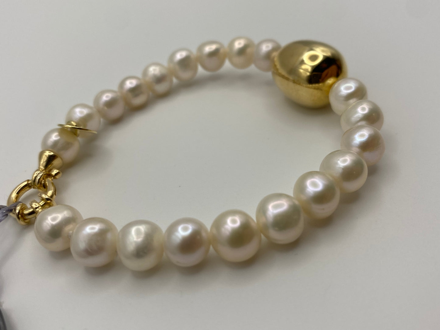 Bracciale con Perle Naturali e Sfera Big