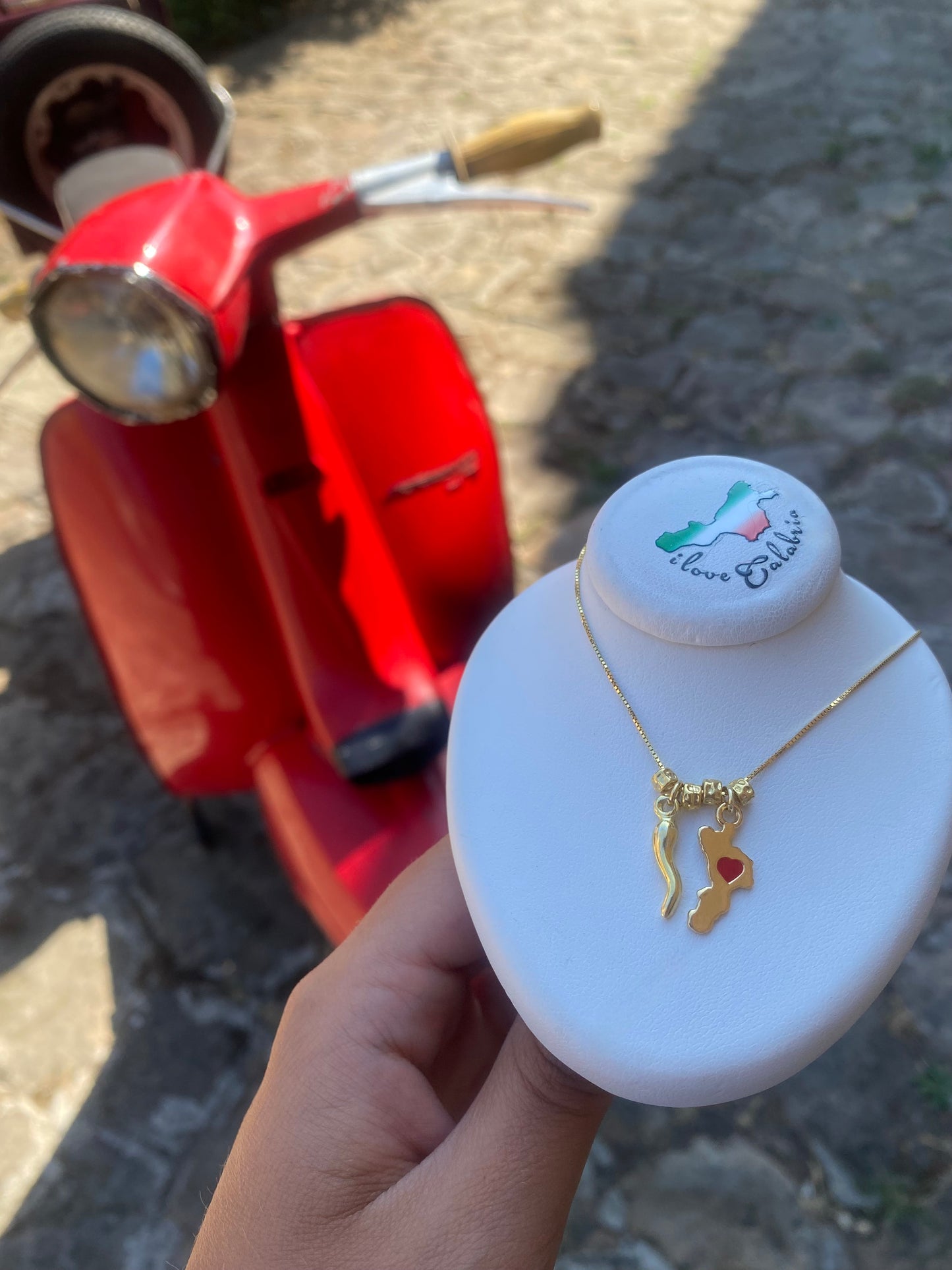 Collana Calabria Love con Cornetto Argento Dorato