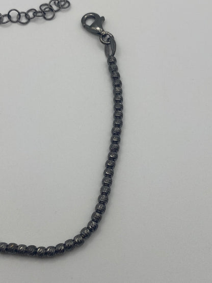 Bracciale Sfere Diamantate Argento Nero al Palladio