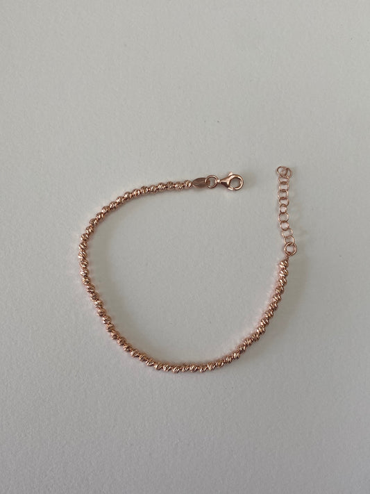 Bracciale Rosé Sfere Diamantate Medie