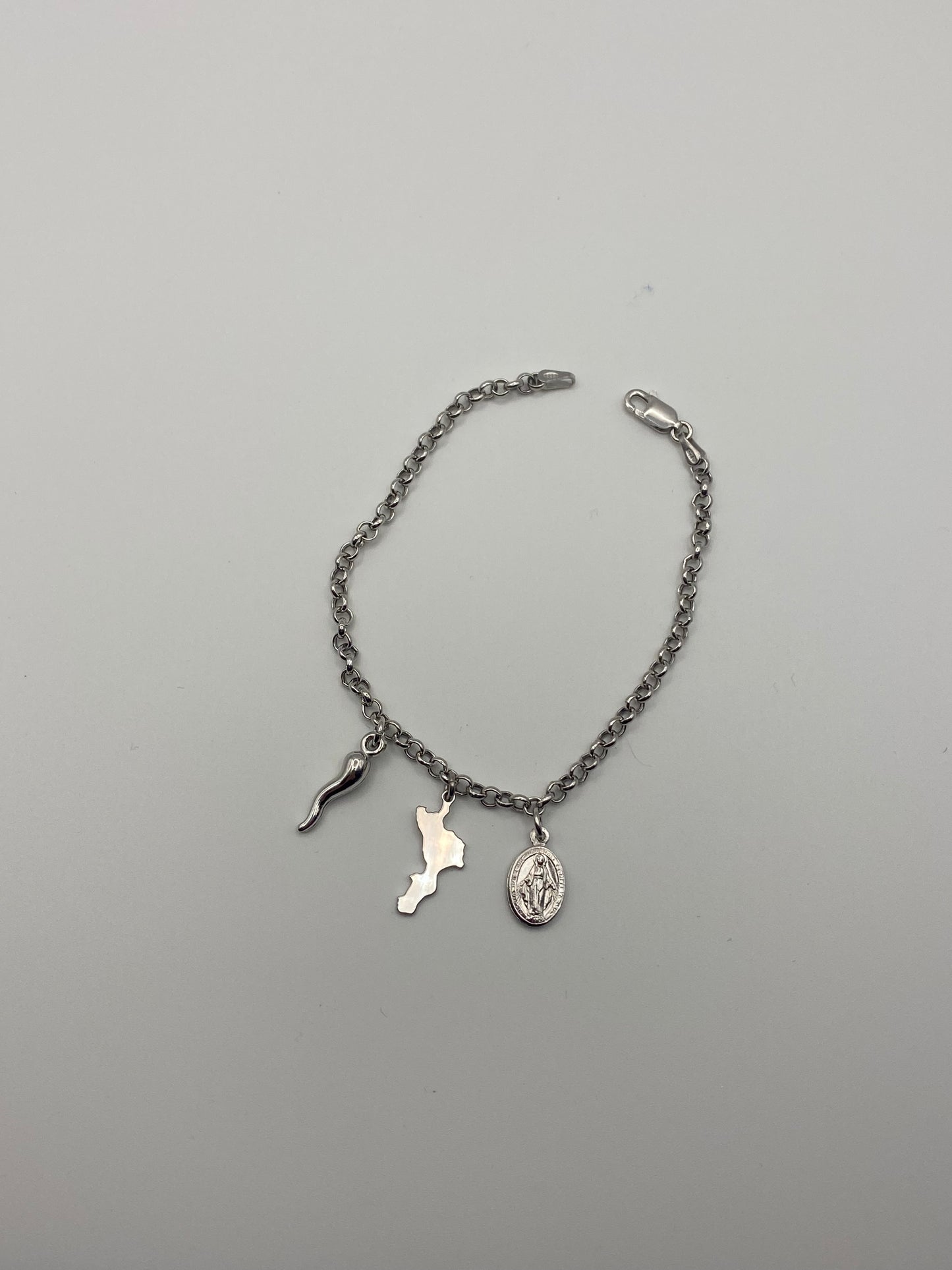 Bracciale Calabria con madonnina e cornetto
