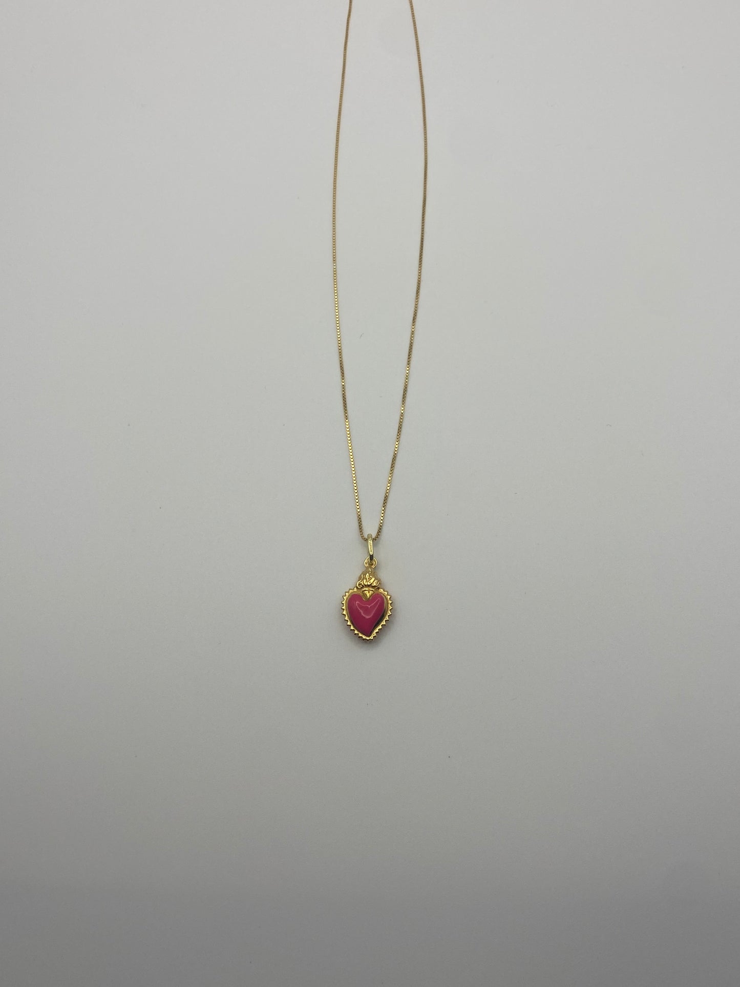 Collana Sacro Cuore Rosa Smaltato