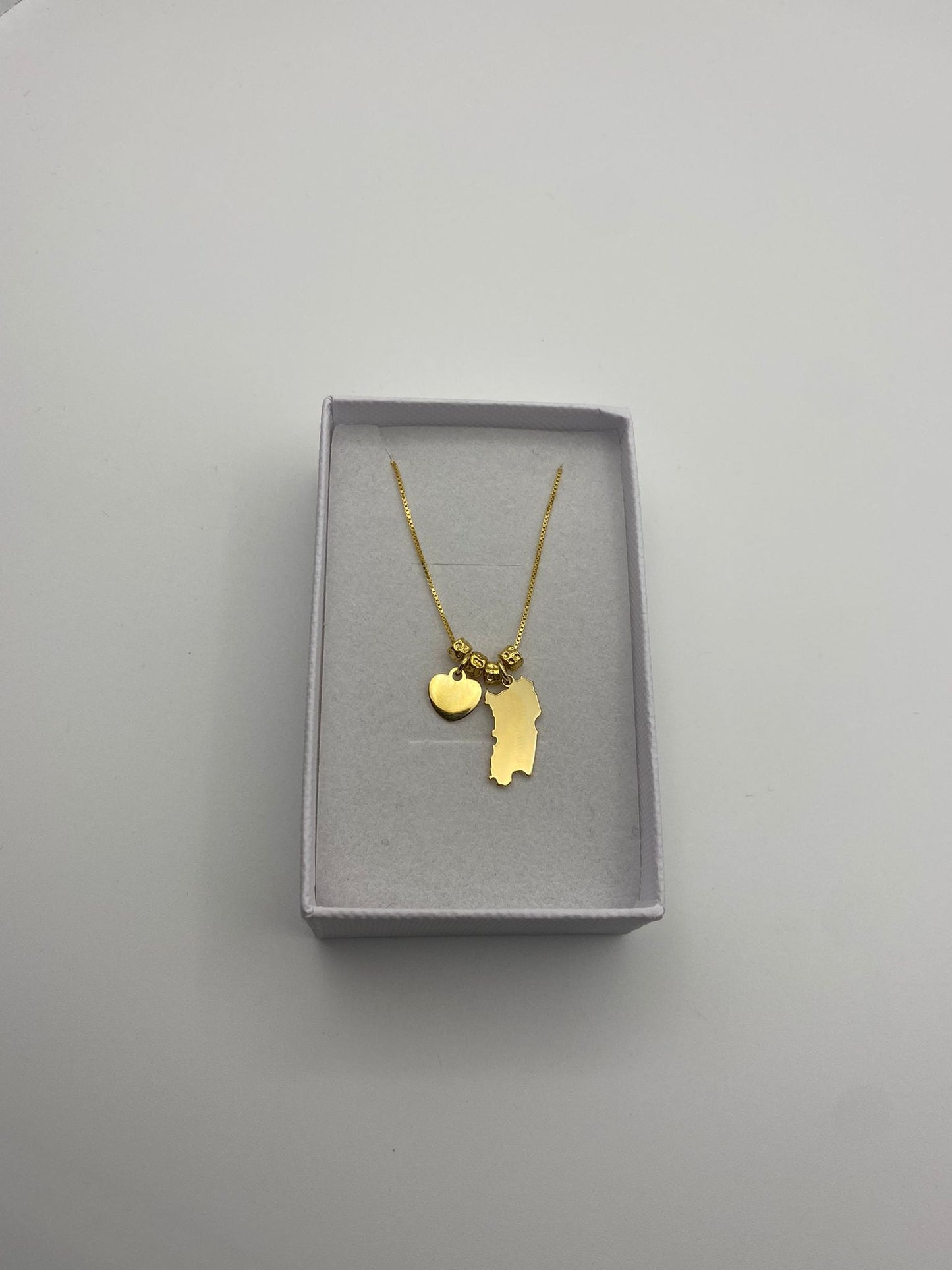 Collana Sardegna con cuoricino-In argento dorato
