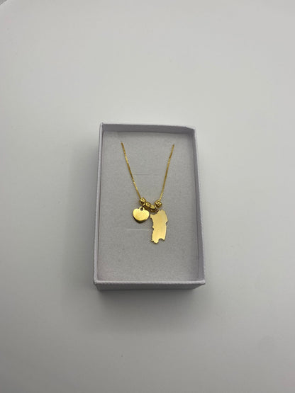 Collana Sardegna con cuoricino-In argento dorato