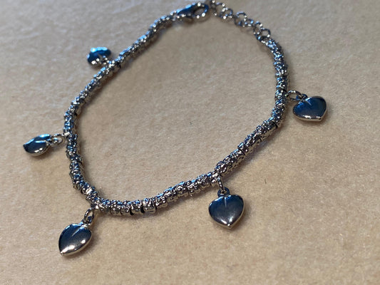 Bracciale Granelli con Charms Cuori