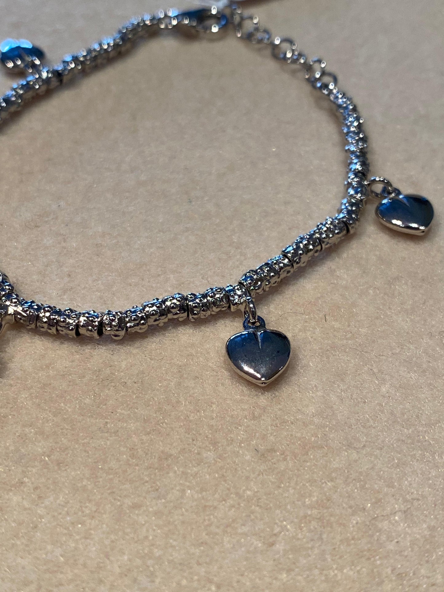 Bracciale Granelli con Charms Cuori