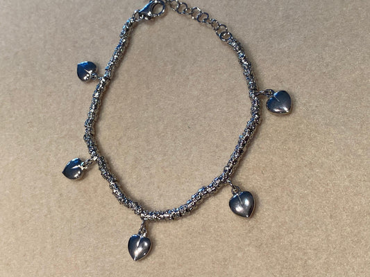 Bracciale Granelli con Charms Cuori
