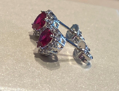 Orecchini Cuori Rossi