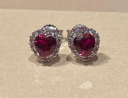 Orecchini Cuori Rossi